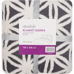 Essentials Reversible Jacquard Sherpa Blanket 150x200cm Essentials Reversible Jacquard Sherpa Blanket 150x200cm