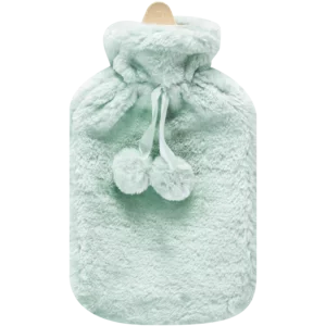 Hot Water Bottle With Light Blue Plush Cover 2L Hot Water Bottle With Light Blue Plush Cover 2L