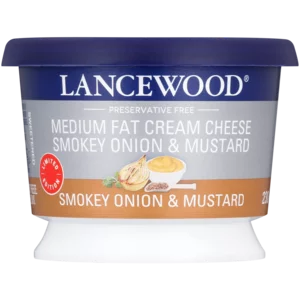 Lancewood Smokey Onion & Mustard Medium Fat Cream Cheese Tub 230g