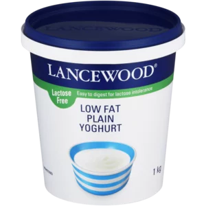 Lancewood Plain Lactose Free Low Fat Yoghurt 1kg