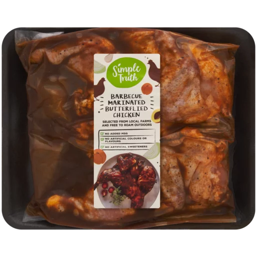 Simple Truth Barbecue Marinated Butterflied Chicken Per kg Simple Truth Barbecue Marinated Butterflied Chicken Per kg
