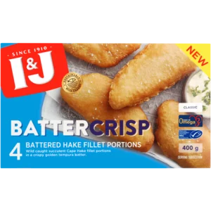 I&J Frozen Batter Crisp Hake Fillet Portions 400g I&J Frozen Batter Crisp Hake Fillet Portions 400g