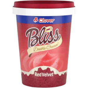 Clover Bliss Red Velvet Flavoured Double Cream Yoghurt Tub 500g Clover Bliss Red Velvet Flavoured Double Cream Yoghurt Tub 500g