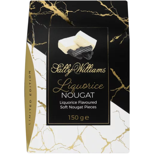 Sally Williams Limited Edition Liquorice Flavour Nougat Pieces 150g Sally Williams Limited Edition Liquorice Flavour Nougat Pieces 150g
