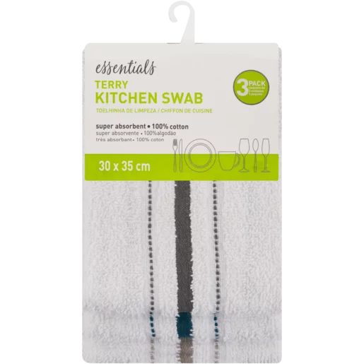 Essentials Terry Kitchen Swab 3 Pack Essentials Terry Kitchen Swab 3 Pack