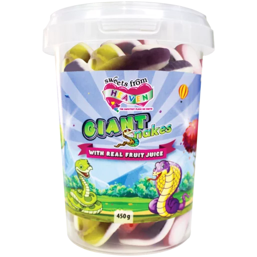 Sweets From Heaven Giant Snakes Tub 450g Sweets From Heaven Giant Snakes Tub 450g