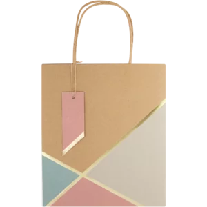 Pastel Geometric Foil Kraft Medium Gift Bag Pastel Geometric Foil Kraft Medium Gift Bag
