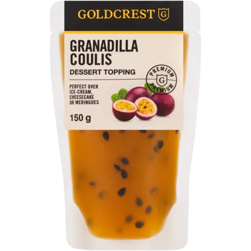 Goldcrest Granadilla Coulis Dessert Topping Pouch 150g Goldcrest Granadilla Coulis Dessert Topping Pouch 150g