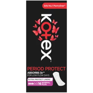 Kotex Period Protect Unscented Normal Plus Pantyliners 16 Pack Kotex Period Protect Unscented Normal Plus Pantyliners 16 Pack