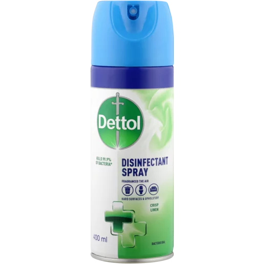 Dettol Crisp Linen Disinfectant Spray Aerosol 400ml Dettol Crisp Linen Disinfectant Spray Aerosol 400ml