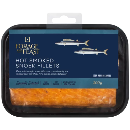 Forage And Feast Hot Smoked Snoek Fillets 200g Forage And Feast Hot Smoked Snoek Fillets 200g
