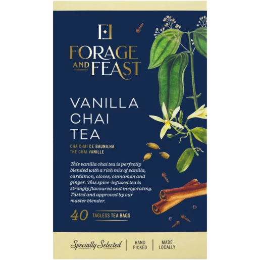 Forage And Feast Vanilla Chai Tagless Teabags 40 Pack Forage And Feast Vanilla Chai Tagless Teabags 40 Pack