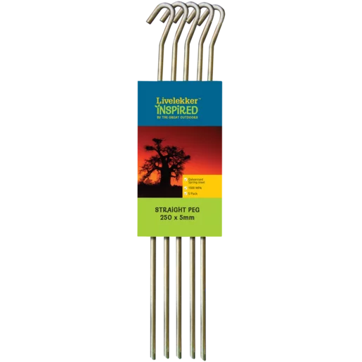 Livelekker Steel Pin Straight Pegs 5 Pack