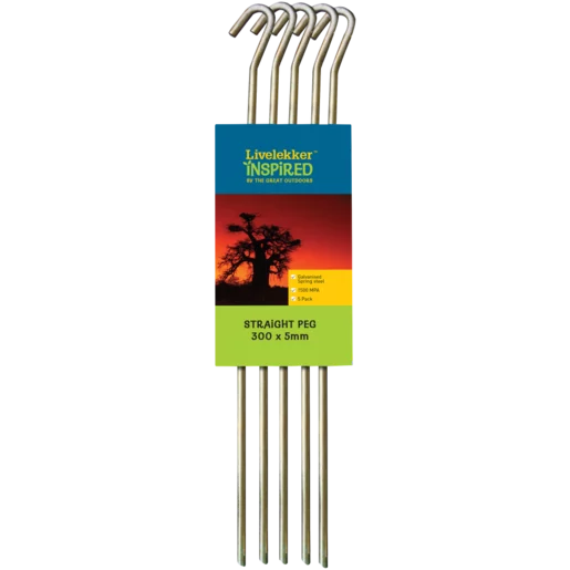 Livelekker Steel Straight Pegs 5 Pack