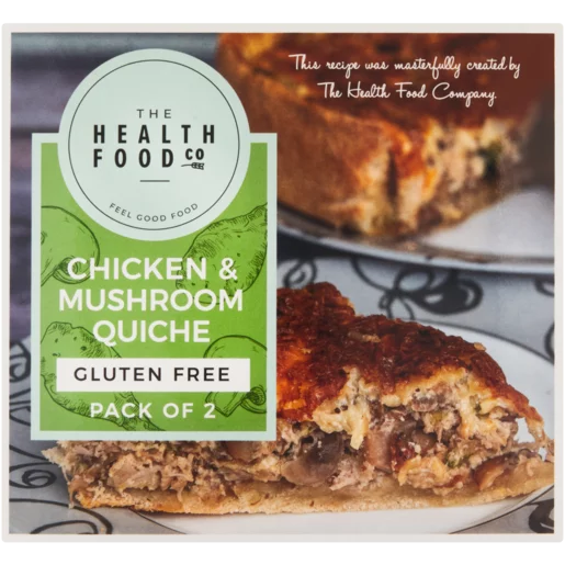 The Health Food Co. Frozen Gluten Free Chicken & Mushroom Quiches 2x150g
