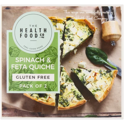 The Health Food Co Frozen Gluten Free Spinach & Feta Quiche 2 Pack The Health Food Co Frozen Gluten Free Spinach & Feta Quiche 2 Pack