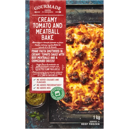 Gourmade Creamy Tomato & Meatball Bake Frozen Ready Meal 1kg Gourmade Creamy Tomato & Meatball Bake Frozen Ready Meal 1kg