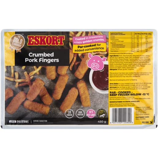 Eskort Crumbed Pork Fingers 16 Pack
