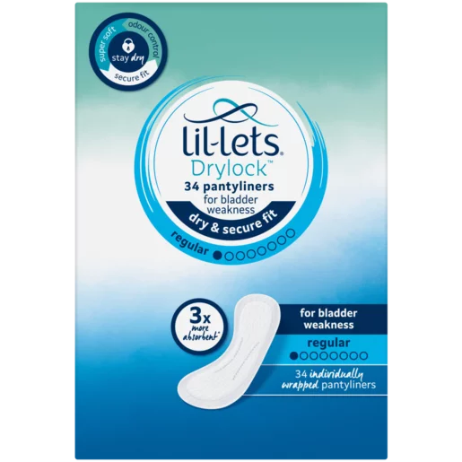 Lil-Lets Drylock Regular Pantyliners 34 Pack