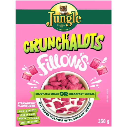 Jungle Strawberry Crunchalots Fillows Cereal 350g Jungle Strawberry Crunchalots Fillows Cereal 350g