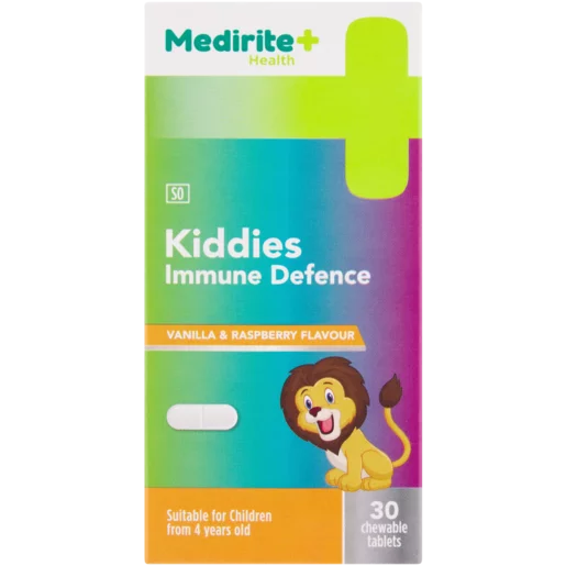 Medirite Health Vanilla & Raspberry Flavoured Kiddies Immune Defence Chewable Tablets 30 Pack Medirite Health Vanilla & Raspberry Flavoured Kiddies Immune Defence Chewable Tablets 30 Pack