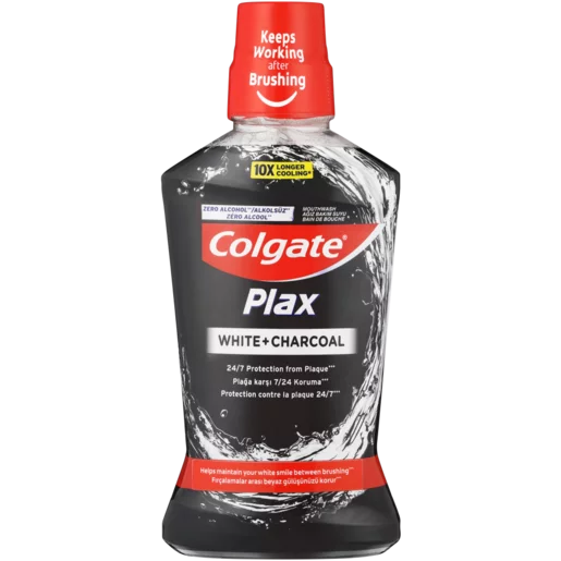 Colgate Plax White + Charcoal Mouthwash 500ml Colgate Plax White + Charcoal Mouthwash 500ml