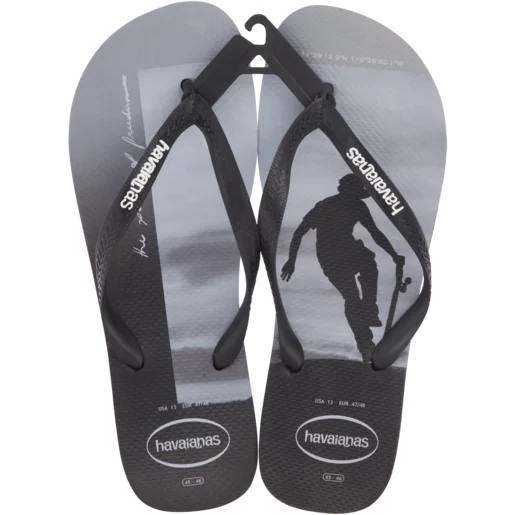 Havaianas Hype Black Men's Sandals Size 11 - 12 Havaianas Hype Black Men's Sandals Size 11 - 12