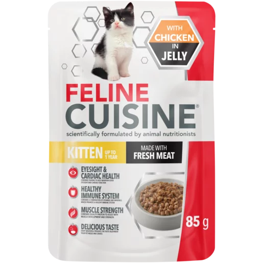 Feline Cuisine Chicken In Jelly Kitten Wet Cat Food 85g Feline Cuisine Chicken In Jelly Kitten Wet Cat Food 85g