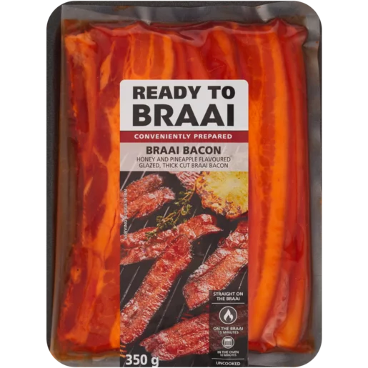 Ready To Braai Honey & Pineapple Glazed Bacon 350g Ready To Braai Honey & Pineapple Glazed Bacon 350g