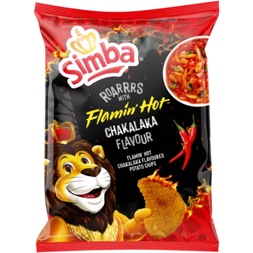 Simba Flamin' Hot Chakalaka Flavour Potato Chips 120g