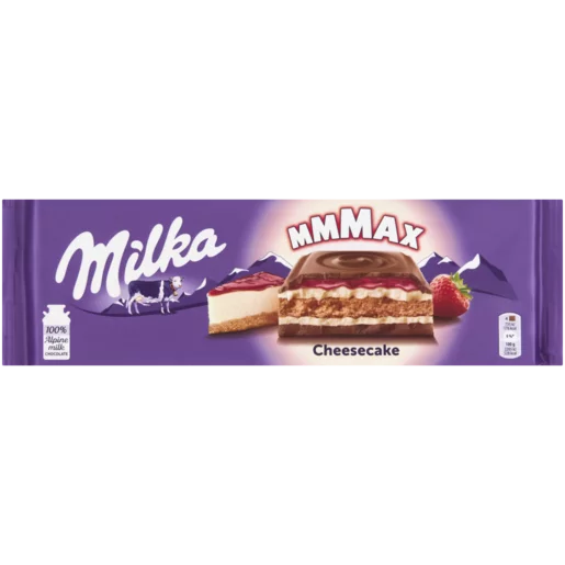 Milka Mmmax Strawberry Cheesecake Alpine Milk Chocolate Slab 300g Milka Mmmax Strawberry Cheesecake Alpine Milk Chocolate Slab 300g