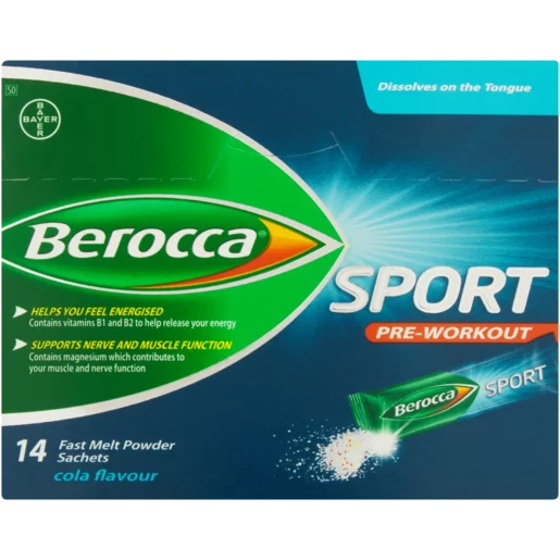 Berocca Sport Cola Flavoured Pre-Workout Powder Sachets 14 Pack Berocca Sport Cola Flavoured Pre-Workout Powder Sachets 14 Pack