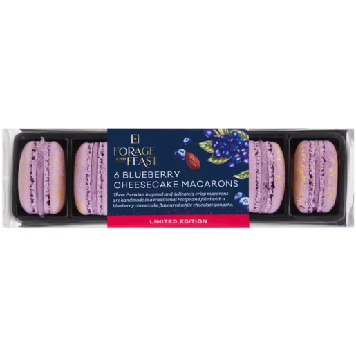 Forage And Feast Limited Edition Blueberry Cheesecake Macarons 6 Pack Forage And Feast Limited Edition Blueberry Cheesecake Macarons 6 Pack