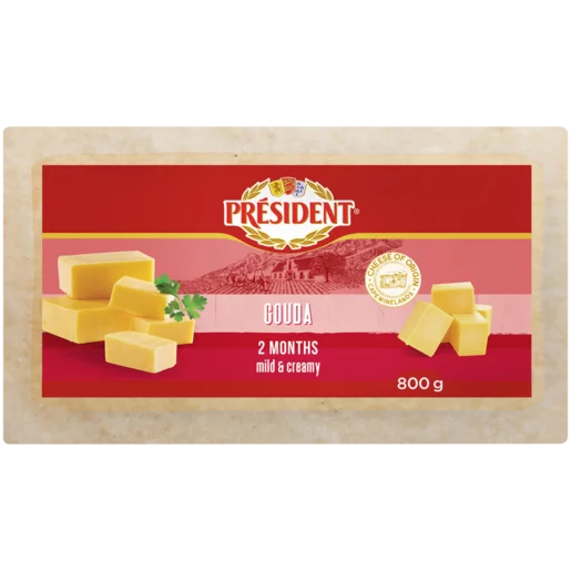 President 2 Months Mild & Creamy Gouda Cheese 800g President 2 Months Mild & Creamy Gouda Cheese 800g