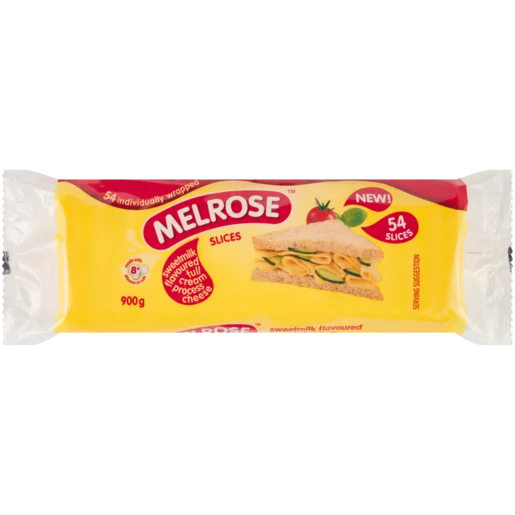 Melrose Sweetmilk Flavoured Full Cream Process Cheese Slices 900g Melrose Sweetmilk Flavoured Full Cream Process Cheese Slices 900g