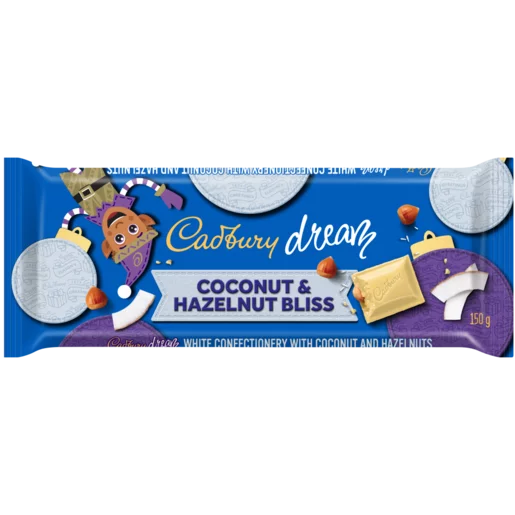 Cadbury Dream Coconut & Hazelnut Bliss White Chocolate 150g Cadbury Dream Coconut & Hazelnut Bliss White Chocolate 150g