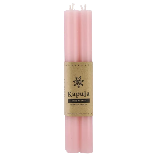Kapula Pink Frost Hand Poured Dinner Candle 23cm Kapula Pink Frost Hand Poured Dinner Candle 23cm
