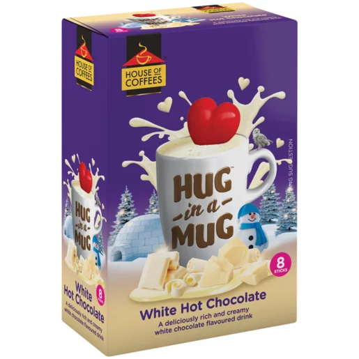 House of Coffees HUG in a MUG White Hot Chocolate 8x25g House of Coffees HUG in a MUG White Hot Chocolate 8x25g