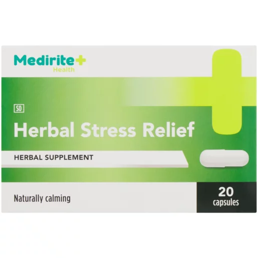 MediRite Health Herbal Stress Relief Capsules 20 Pack MediRite Health Herbal Stress Relief Capsules 20 Pack
