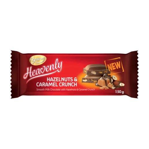 Beacon Heavenly Hazelnuts & Caramel Crunch Milk Chocolate Slab 150g