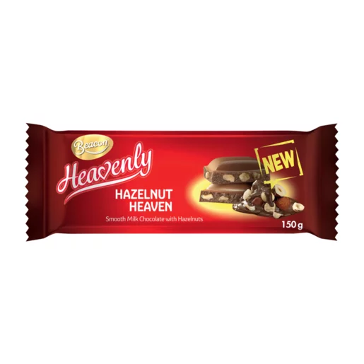 Beacon Heavenly Hazelnut Heaven Milk Chocolate Slab 150g Beacon Heavenly Hazelnut Heaven Milk Chocolate Slab 150g