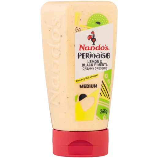 Nando's Perinaise Medium Lemon & Black Pimenta Creamy Dressing 265g Nando's Perinaise Medium Lemon & Black Pimenta Creamy Dressing 265g