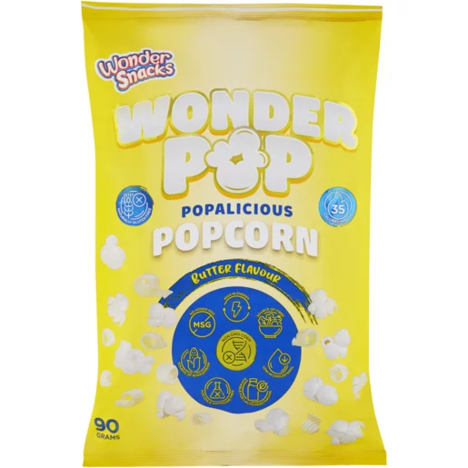 Wonder Snacks Wonder Pop Butter Flavour Popcorn 90g Wonder Snacks Wonder Pop Butter Flavour Popcorn 90g