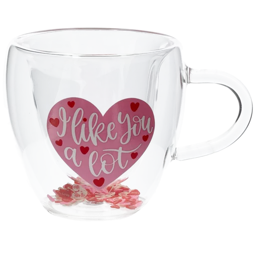 Valentine Double Wall Glass Mug 300ml Valentine Double Wall Glass Mug 300ml
