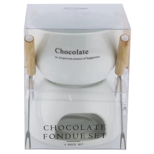 Chocolate Porcelain Fondue Set 6 Piece Chocolate Porcelain Fondue Set 6 Piece