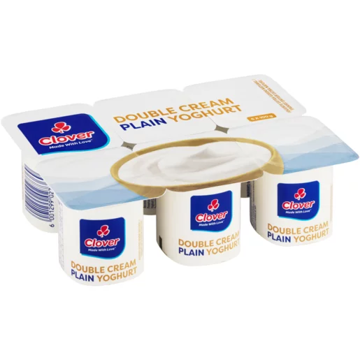 Clover Plain Double Cream Yoghurt 6x100g