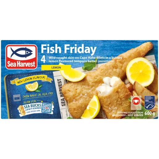Sea Harvest Frozen Fish Friday Lemon Flavour Battered Hake Fillets 4 Pack Sea Harvest Frozen Fish Friday Lemon Flavour Battered Hake Fillets 4 Pack