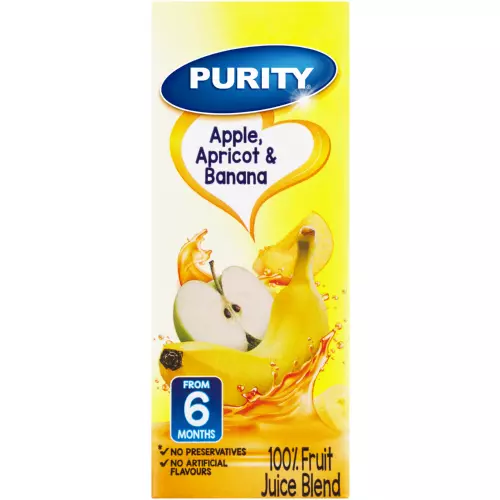 Purity 100% Pure Fruit Juice Blend Apple, Apricot & Banana 200ml