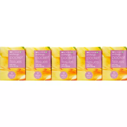 Clicks 3-Ply Pocket Tissues 10 Pack Clicks 3-Ply Pocket Tissues 10 Pack