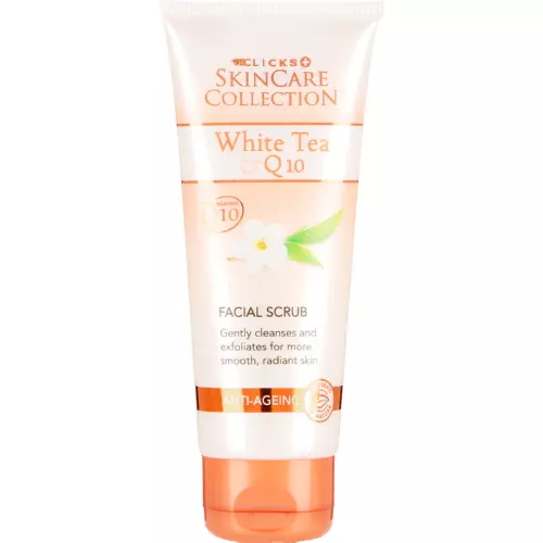 Clicks Skincare Collection White Tea & Q10 Anti-Ageing Facial Scrub 100ml Clicks Skincare Collection White Tea & Q10 Anti-Ageing Facial Scrub 100ml